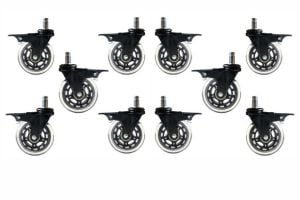 Roți din silicon cu frână pentru scaune de birou