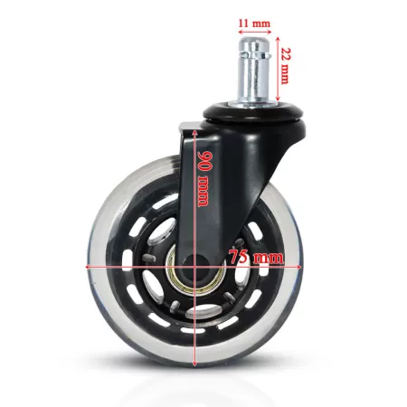 Roți, role din silicon pentru scaun de birou