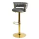 Scaune de bar din catifea gri cu bază aurie ABS118