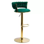 Scaune de bar tapițate cu catifea baza aurie ABS 118