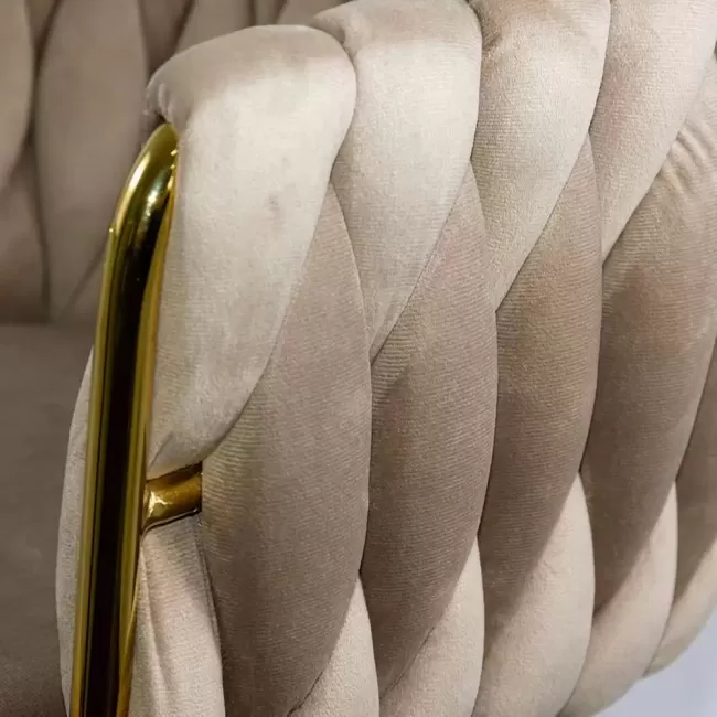 Scaune de bar și insulă bucătărie din catifea ABS118P Bej