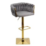 Scaune de bar și insulă bucătărie din catifea ABS118P Gri