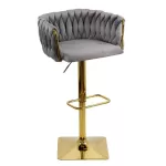 Scaune de bar și insulă bucătărie din catifea ABS118P Gri