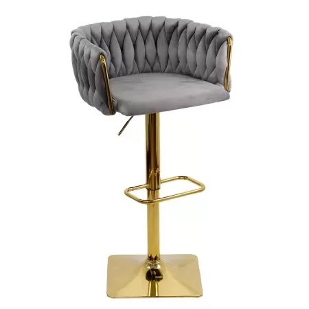 Scaune de bar și insulă bucătărie din catifea ABS118P Gri