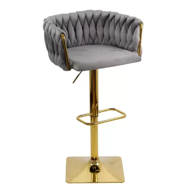 Scaune de bar și insulă bucătărie din catifea ABS118P gri