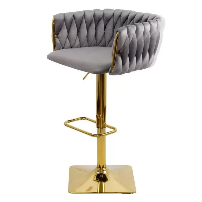 Scaune de bar și insulă bucătărie din catifea ABS118P gri
