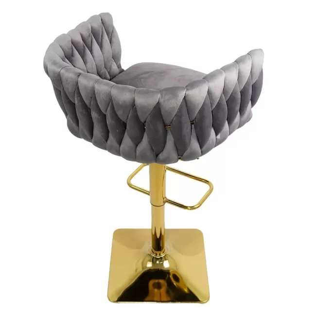 Scaune de bar și insulă bucătărie din catifea ABS118P gri