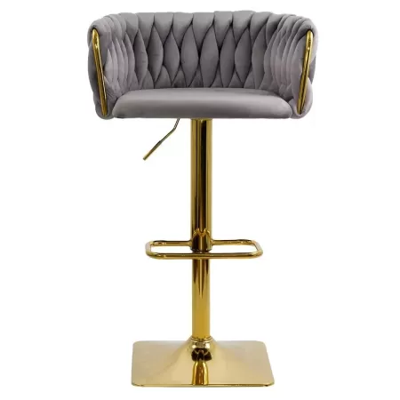 Scaune de bar și insulă bucătărie din catifea ABS118P Gri