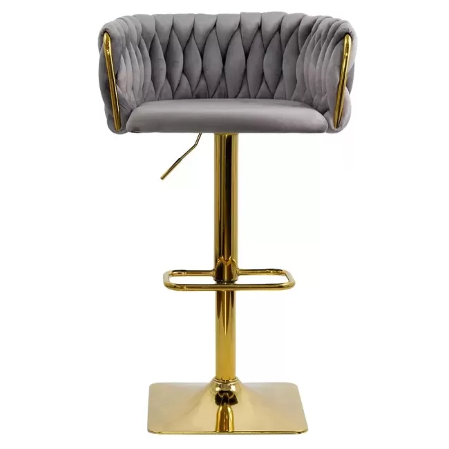 Scaune de bar și insulă bucătărie din catifea ABS118P gri