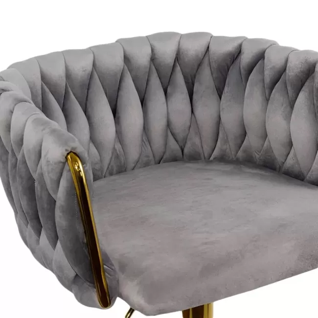 Scaune de bar și insulă bucătărie din catifea ABS118P gri