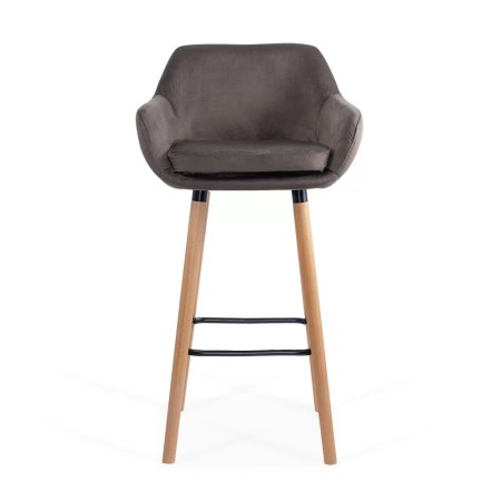 Scaune de bar și insulă bucătărie catifea și lemn ABS 1271 gri Scaune de bar și insulă bucătărie catifea și lemn ABS 1271 gri