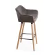 Scaune de bar și insulă bucătărie catifea și lemn ABS 1271 gri