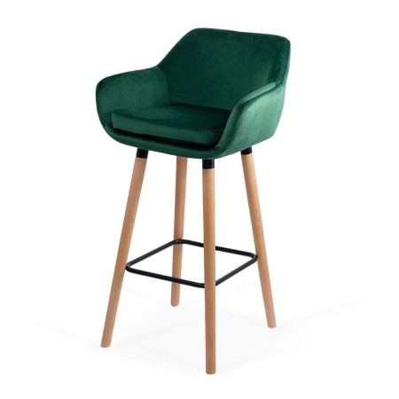 Scaune de bar și insulă bucătărie catifea și lemn ABS 1271 verde Scaune de bar și insulă bucătărie catifea și lemn ABS 1271 verde