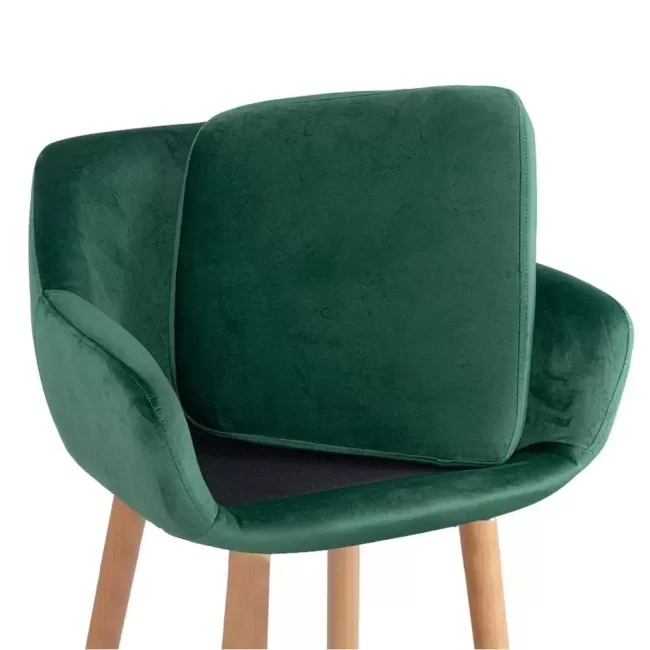 Scaune de bar și insulă bucătărie cu șezut din catifea și cadru din lemn ABS 1271