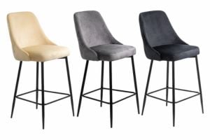 Scaune de bar fixe și moderne din catifea pe 3 culori
