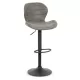 Scaun de bar reglabil cu piele ecologica intoarsa-gri