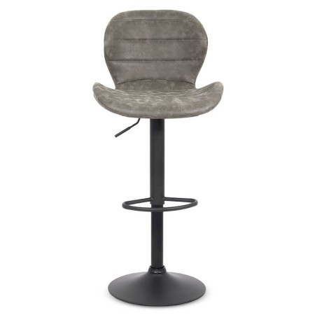 Scaun de bar reglabil cu piele ecologica intoarsa-gri Scaun de bar reglabil cu piele ecologica intoarsa-gri