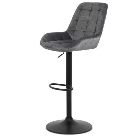 Scaun de bar din catifea si cadru metalic-ABS145-gri Scaun de bar din catifea si cadru metalic-ABS145-gri