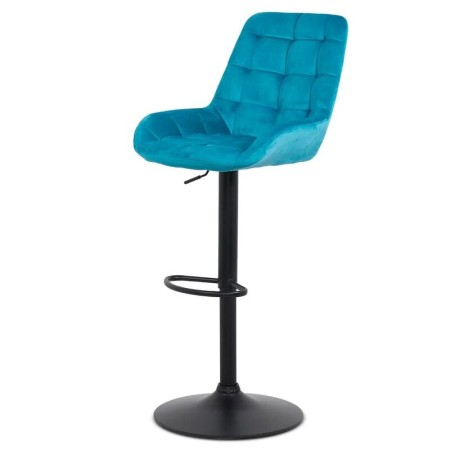 Scaun de bar din catifea si cadru metalic-ABS145-turcoaz Scaun de bar din catifea si cadru metalic-ABS145-turcoaz