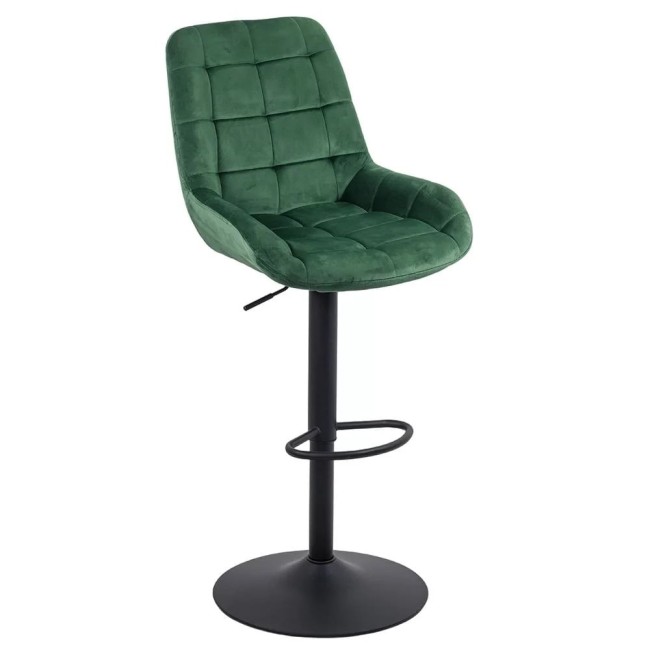 Scaun de bar din catifea și cadru metalic-ABS145 pe culoarea verde