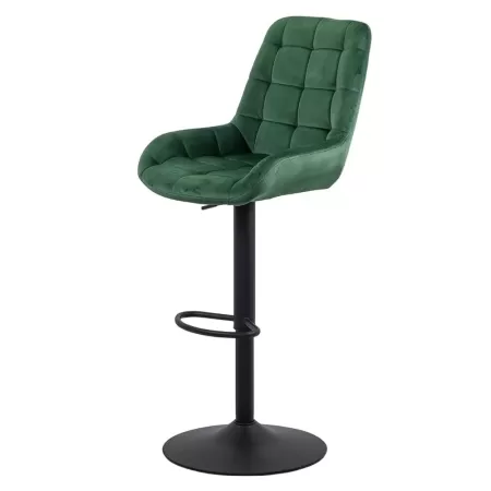 Scaun de bar din catifea si cadru metalic-ABS145-verde