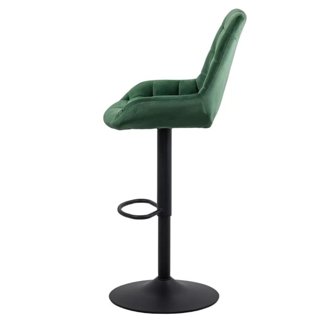 Scaun de bar din catifea și cadru metalic-ABS145 pe culoarea verde