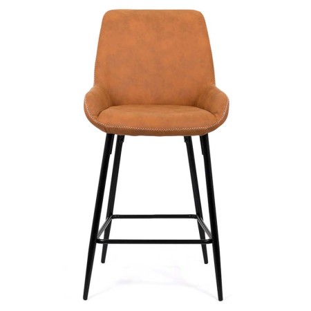 Scaun de bar fix din piele ecologica si picioare din otel ABS 146 maro Scaun de bar fix din piele ecologica si picioare din otel ABS 146 maro