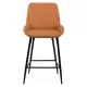 Scaun de bar fix din piele ecologica si picioare din otel ABS 146 maro