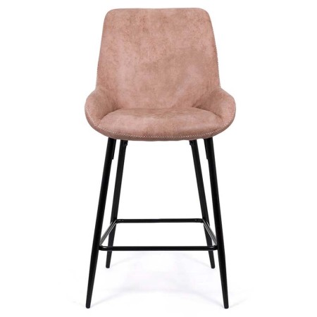 Scaun de bar fix din piele ecologica si picioare din otel ABS 146 roz Scaun de bar fix din piele ecologica si picioare din otel ABS 146 roz