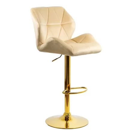 Scaune de bar, insulă bucătărie din catifea ABS 148 Crem