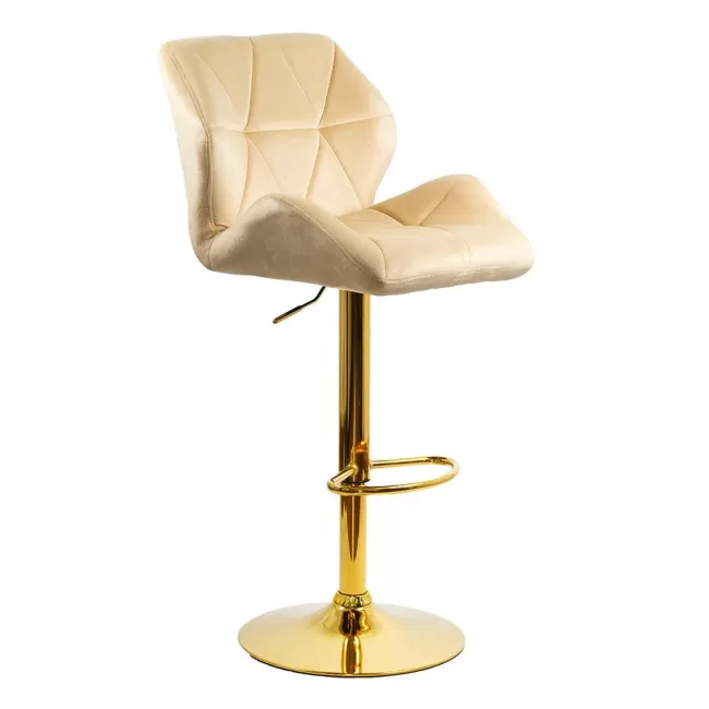 Scaune de bar, insulă bucătărie din catifea ABS 148 Crem