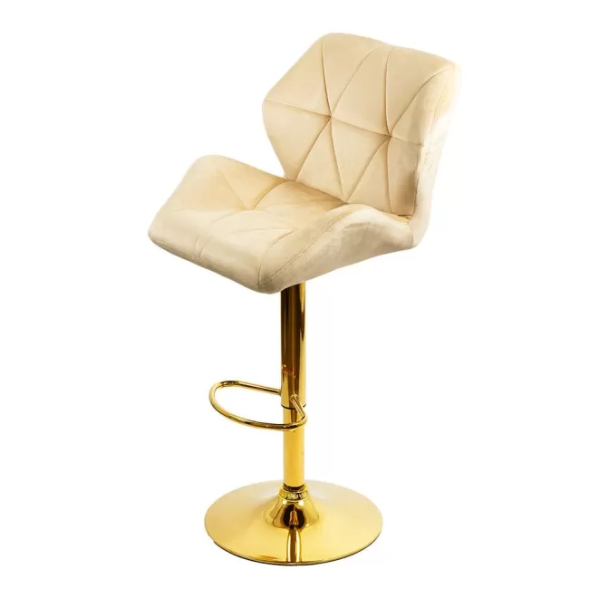 Scaune de bar, insulă bucătărie din catifea ABS 148 Crem