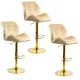 Scaune de bar, insulă bucătărie din catifea ABS 148 Crem