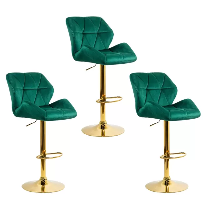 Scaune de bar, insulă bucătărie din catifea ABS 148 Verde