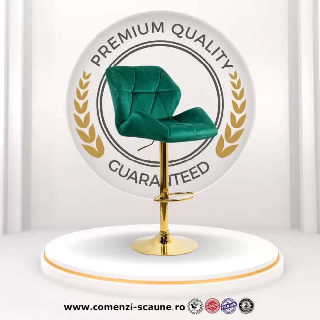Scaune de bar, insulă bucătărie din catifea ABS 148 Verde