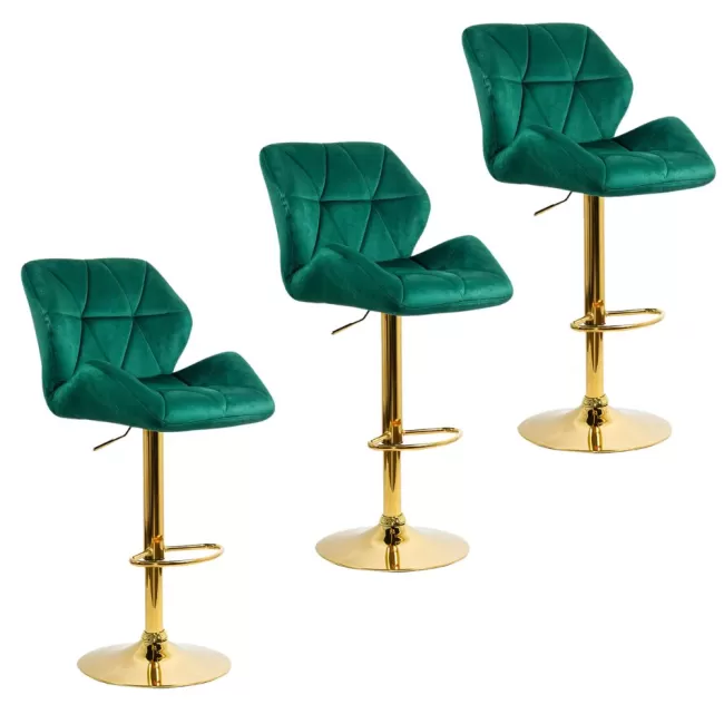 Scaune de bar, insulă bucătărie din catifea ABS 148 Verde