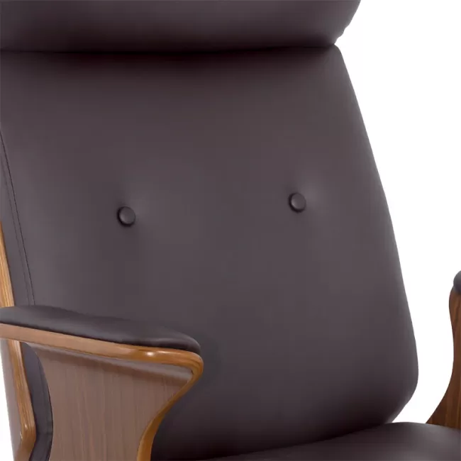 Scaun de birou din lemn stratificat-maro