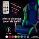 Scaun gaming cu iluminare si suport picioare OFF 298 albastru Scaun gaming cu iluminare si suport picioare OFF 298 albastru