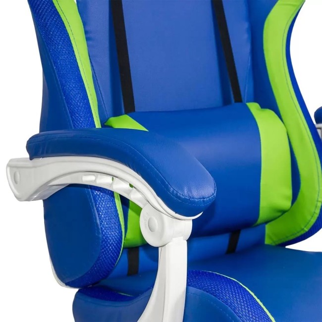 Scaun gaming cu iluminare si suport picioare OFF 298 albastru Scaun gaming cu iluminare si suport picioare OFF 298 albastru
