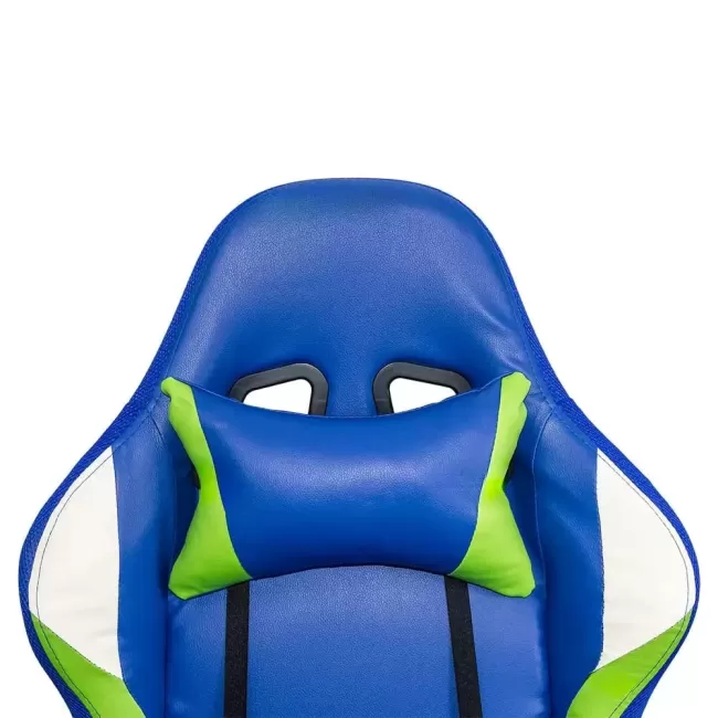 Scaun gaming cu iluminare si suport picioare OFF 298 albastru