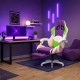 Scaun gaming cu iluminare si suport picioare OFF 298 mov si roz