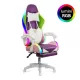 Scaun gaming cu iluminare si suport picioare OFF 298 mov si roz