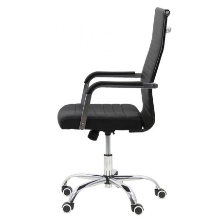 Scaun de birou din oțel și piele eco negru OFF319 Scaun de birou din oțel și piele eco negru OFF319