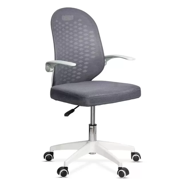 Scaun de birou copii din mesh gri, modern și rotativ OFF 330