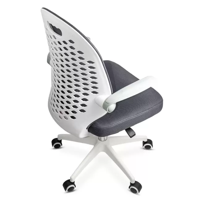 Scaun de birou copii din mesh gri, modern și rotativ OFF 330