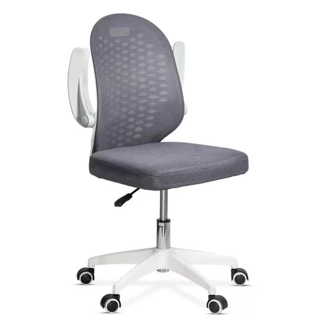 Scaun de birou copii din mesh gri, modern și rotativ OFF 330