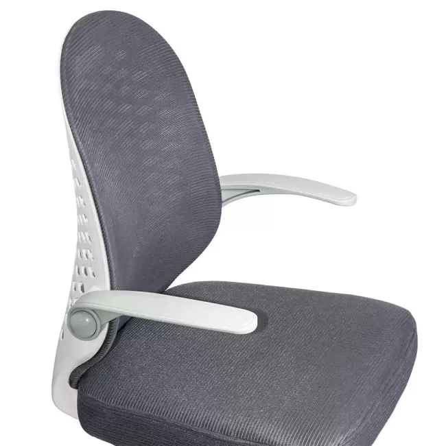 Scaun de birou copii din mesh gri, modern și rotativ OFF 330