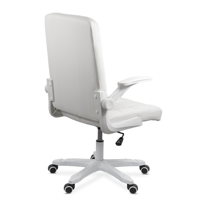 Scaun birou cu brațe rabatabile culoare alb OFF332