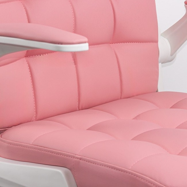 Scaun birou cu brațe rabatabile culoare roz OFF332