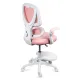 Scaun birou copii OFF 335 roz, mesh, suport picioare